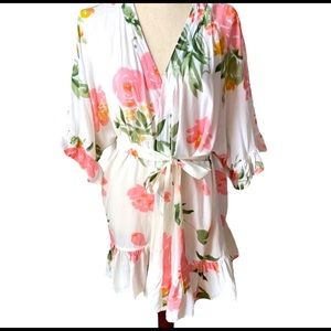 Plum Pretty Sugar Watercolor Floral Flutter Robe